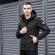 Чоловіча тактична куртка Soft Shell з капюшоном чорна Вітровка на флісі демісезонна Pobed-Motive-ч фото 1