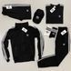 Мужской спортивный костюм Adidas 7в1 черный с красным Набор Адидас Кофта Штаны Шорты Кепка Хар-44 фото 3