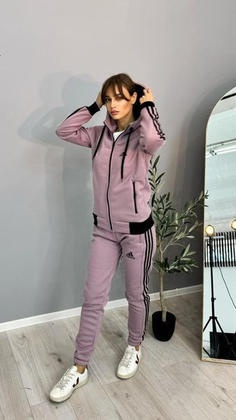 Жіночий зимовий спортивний костюм Adidas бузковий Комплект Адідас з капюшоном Univer-82 фото