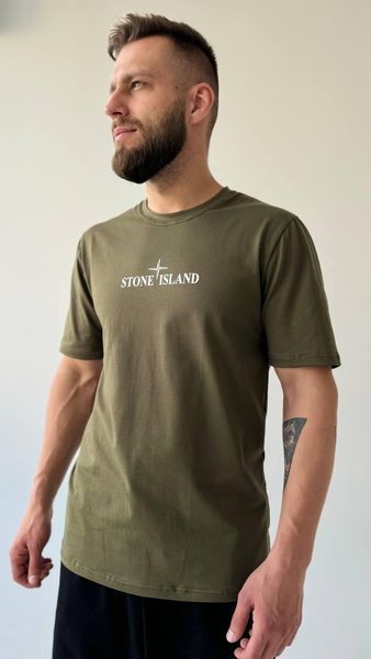 Чоловіча футболка Stone Island хакі Теніска Стон Айленд Univer-000512 (коп2) фото
