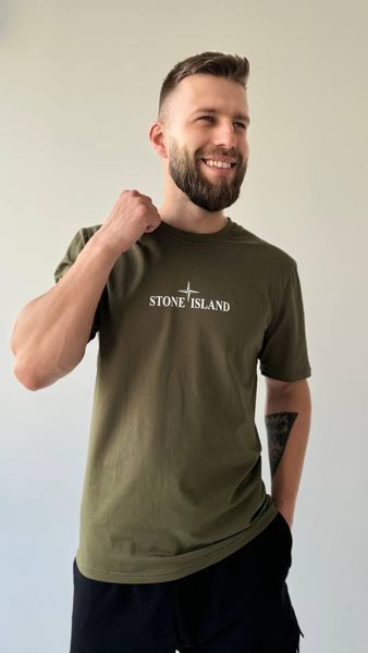 Чоловіча футболка Stone Island хакі Теніска Стон Айленд Univer-000512 (коп2) фото