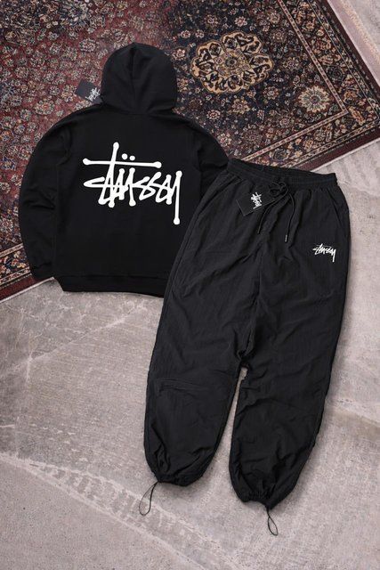 Мужской спортивный костюм Stussy черный Ads-424 (коп1) фото