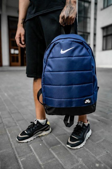 Мужской рюкзак Nike Air синия Портфель Найк с кожаным дном Intr-1591045934 фото