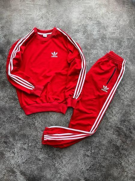 Чоловічий спортивний костюм Adidas Світшот + Штани червоний Pav-173 фото