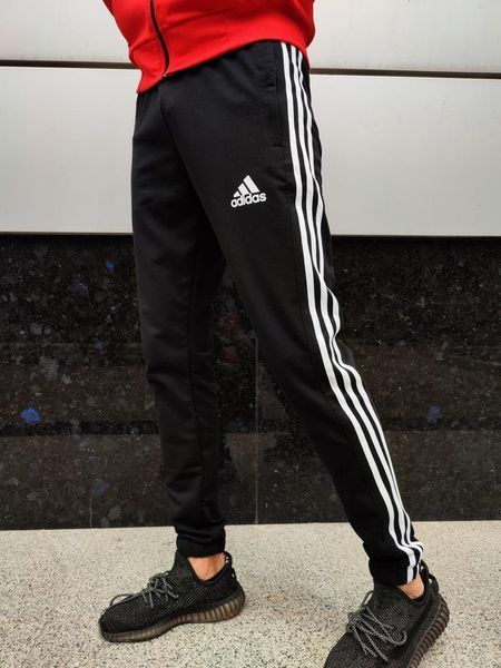 Мужской спортивный костюм Adidas красный с черным Комплект Адидас Кофта на змейке Штаны с капюшоном Univer-31 1 фото
