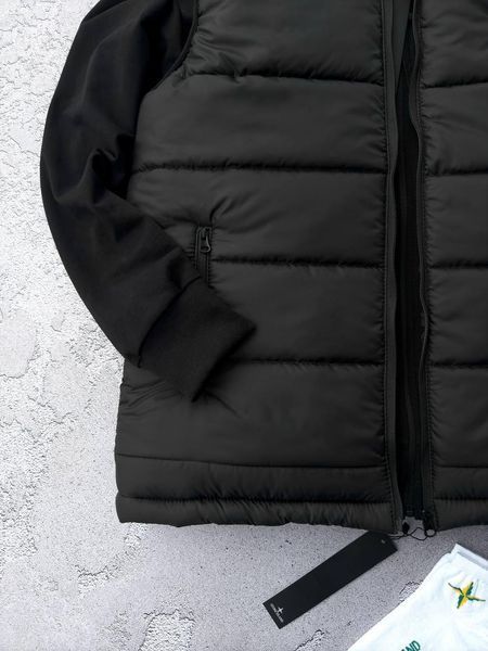 Чоловічий костюм Stone Island з патчем чорний Комплект Стон Айленд + Жилетка Шкарпетки Хар-554 фото