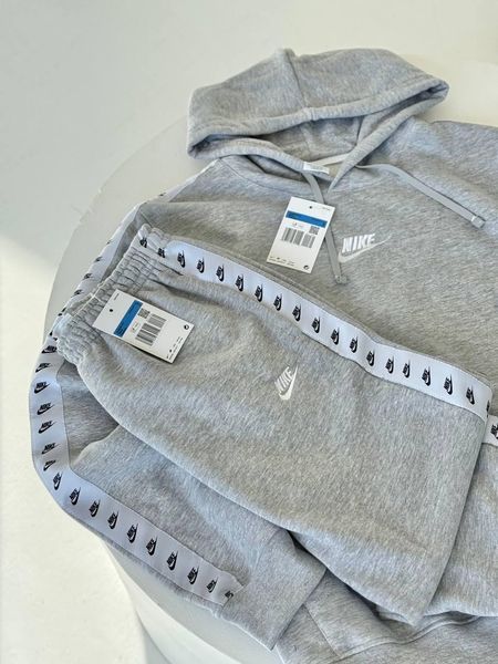 Чоловічий зимовий спортивний костюм Nike сірий Комплект Найк з капюшоном Гла-118 фото