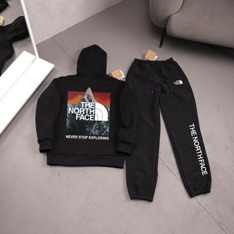 Мужской зимний спортивный костюм The North Face черный Комплект ТНФ Худи Штаны плащевка Ads-557 фото