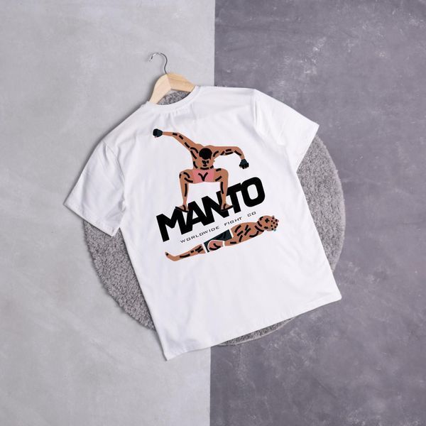 Чоловіча футболка Manto Jiu Jitsu біла Манто з принтом Ads-225 фото