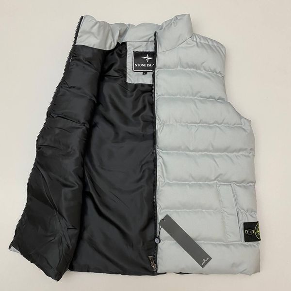 Чоловіча жилетка Stone Island чорна Безрукавка Стон Айленд з патчем Хар-114 фото