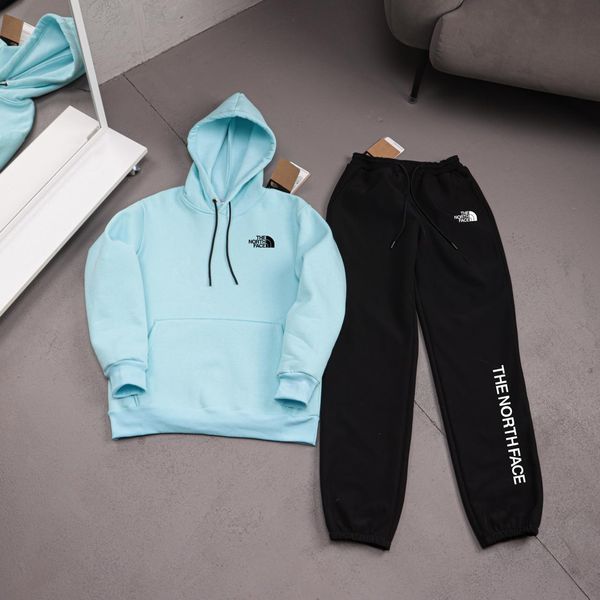 Чоловічий зимовий спортивний костюм The North Face блакитний ТНФ Худі Штани плащівка Ads-567 фото
