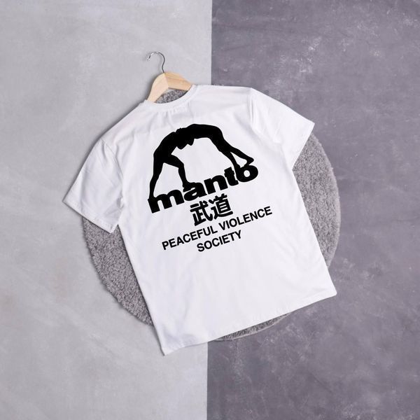 Чоловіча футболка Manto Jiu Jitsu біла Манто з принтом Ads-225 фото