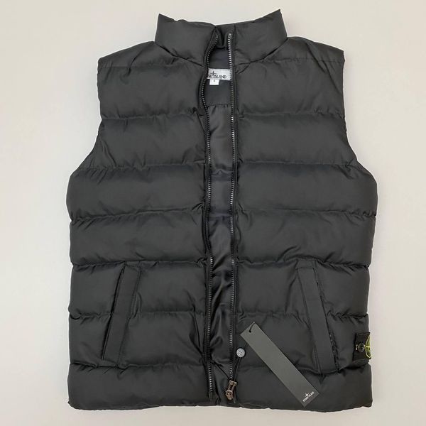 Чоловіча жилетка Stone Island чорна Безрукавка Стон Айленд з патчем Хар-114 фото