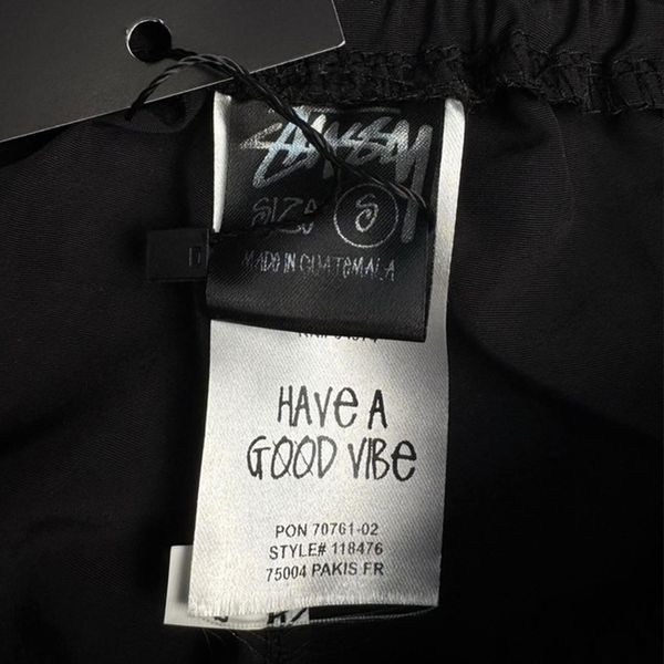 Мужские шорты Stussy черные Стусси Нейлон Ads-260 фото