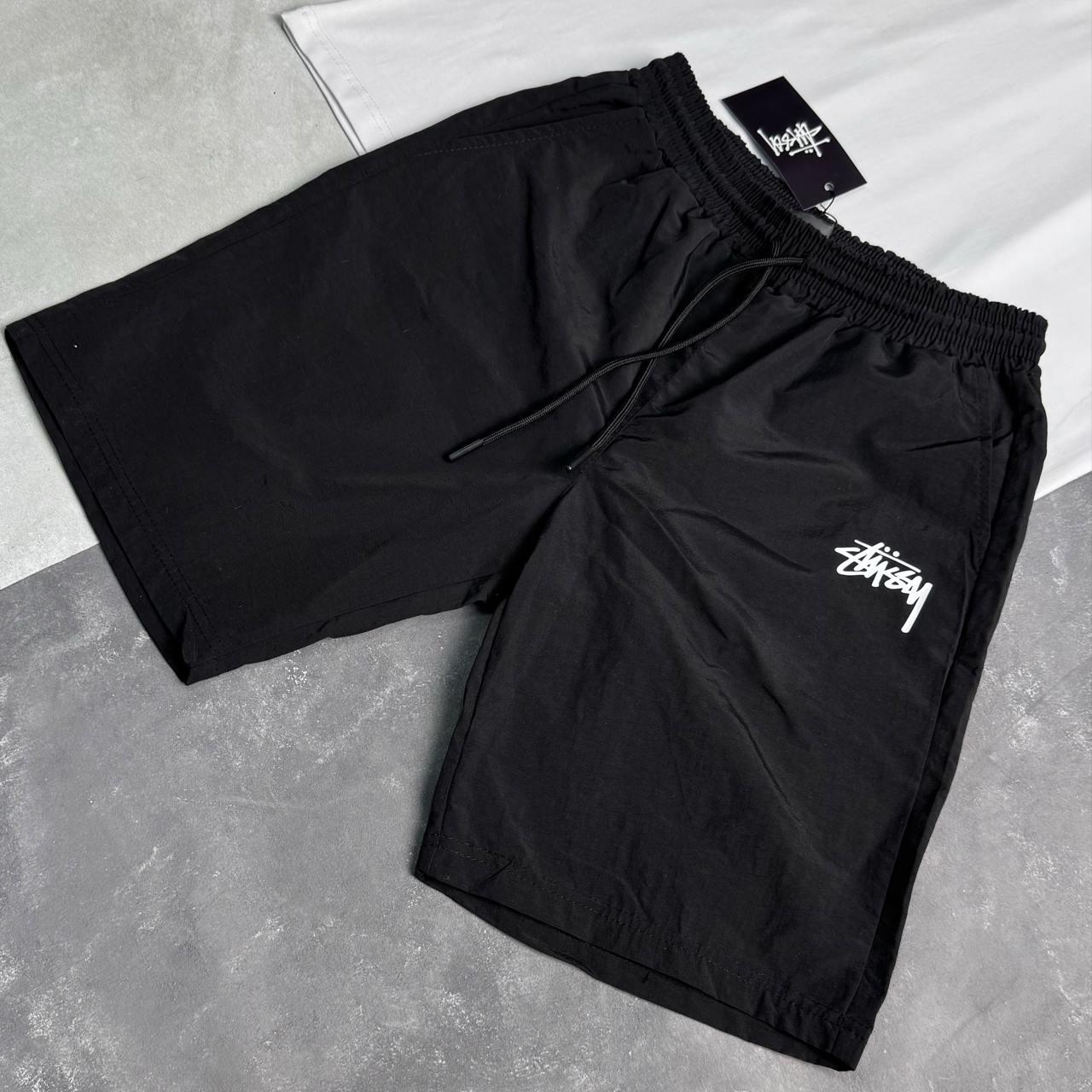Мужские шорты Stussy черные Стусси Нейлон