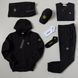 Чоловічий спортивний костюм Stone Island 7в1 білий з чорним Набор Стон Айленд Костюм Футболка Шорти Кепка Хар-537 фото 6