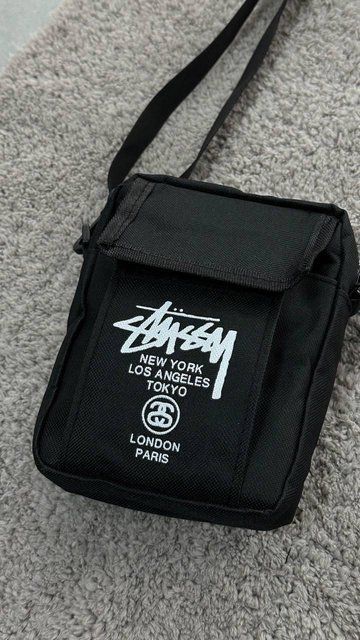 Мессенджер Stussy текстильный черный Сумка через плечо Стуси Cap-0091 фото