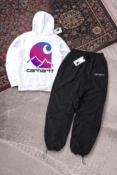 Мужской спортивный костюм Carhartt черный весенний Комплект Кархарт Худи Штаны Ads-633 фото
