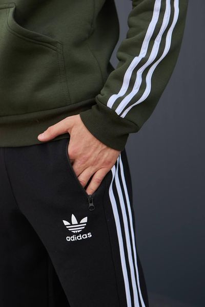 Мужской зимний спортивный костюм Adidas красный с черным Комплект Адидас Худи Штаны Хар-282 фото
