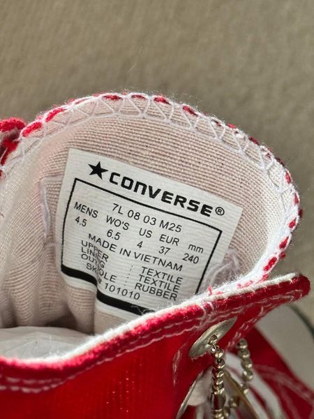 Женские кеды Converse All Star высокие красные текстиль Кроссовки Конверсы Arm-RED-AS фото