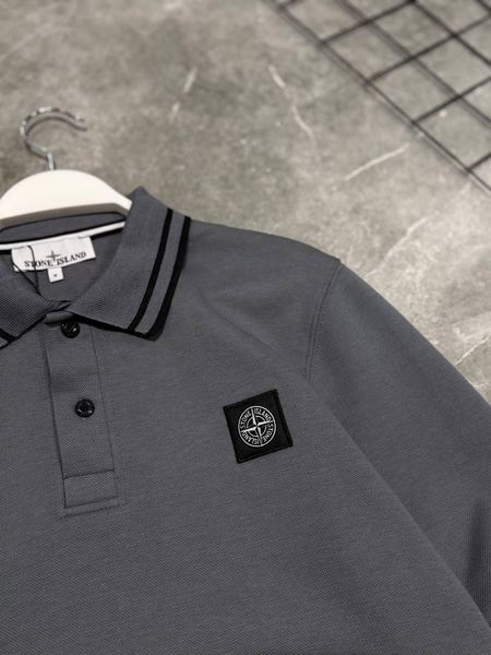 Мужской свитер Stone Island с воротником темно-серый Кофта Стон Айленд без капюшона моло-NX52 фото
