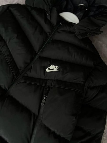 Мужская зимняя парка Nike черная Куртка Найк удлиненная Моло-RE-30 фото