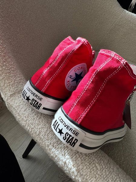 Женские кеды Converse All Star высокие красные текстиль Кроссовки Конверсы Arm-RED-AS фото