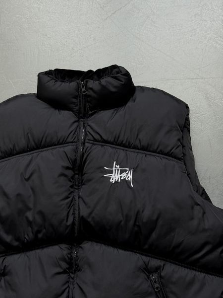 Мужская жилетка Stussy утепленная черная Безрукавка Стуси демисезонная Slav-art133.01 фото