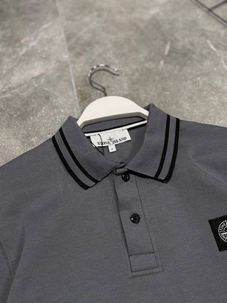 Мужской свитер Stone Island с воротником темно-серый Кофта Стон Айленд без капюшона моло-NX52 фото