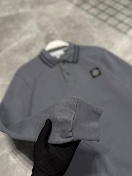 Мужской свитер Stone Island с воротником темно-серый Кофта Стон Айленд без капюшона моло-NX52 фото