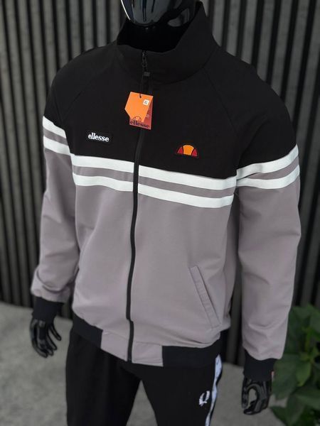 Чоловіча кофта Ellesse без капюшона сіра Олімпійка Еліс на блискавці Хар-632 фото