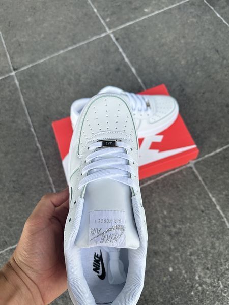 Мужские кроссовки Nike Air Force Low White белые Найк Аир Форс кожаные Arm-NAF1 (коп1) фото
