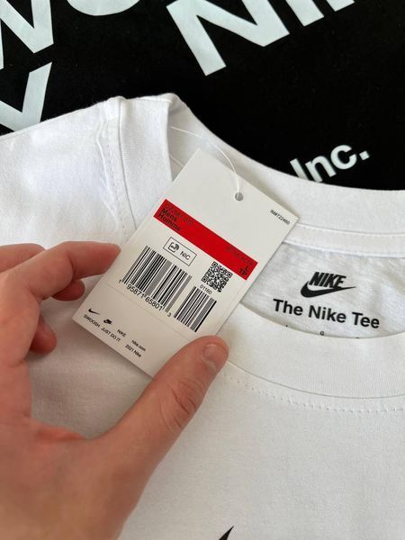 Мужская футболка Nike Big Swoosh белая хлопковая Тенниска Найк Биг Свуш Ads-660 фото