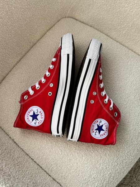 Женские кеды Converse All Star высокие красные текстиль Кроссовки Конверсы Arm-RED-AS фото