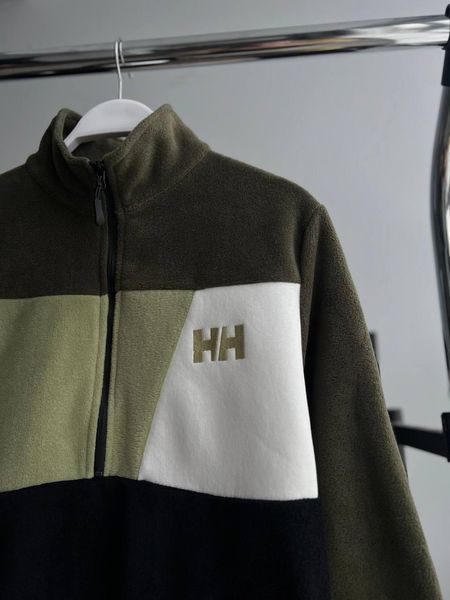 Мужская флисовая кофта Helly Hansen на молнии хаки Флиска без капюшона Хелли Хансен Моло-4M3 фото