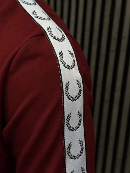 Чоловічий костюм Fred Perry з лампасами бордовий Комплект Фред Перрі Кофта Штани Хар-675 фото