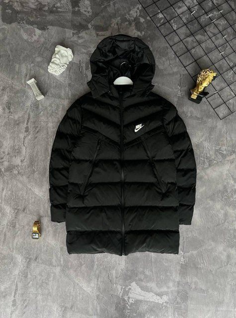 Чоловіча зимова парку Nike чорна Куртка Найк подовжена Моло-RE-30 фото
