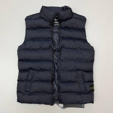 Мужская жилетка Stone Island синяя Безрукавка Стон Айленд с патчем Хар-116 фото