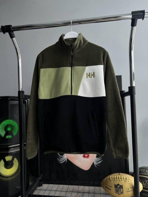 Мужская флисовая кофта Helly Hansen на молнии хаки Флиска без капюшона Хелли Хансен Моло-4M3 фото