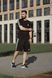Чоловічий літній костюм Adidas Футболка Шорти чорний Комплект Адідас Хар-869 фото 2