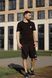 Чоловічий літній костюм Adidas Футболка Шорти чорний Комплект Адідас Хар-869 фото 3