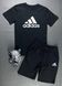 Мужской летний костюм Adidas Футболка Шорты черно-белый комплект Адидас Intr-9117556097 фото 4