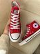 Женские кеды Converse All Star высокие красные текстиль Кроссовки Конверсы Arm-RED-AS фото 2