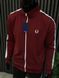 Чоловічий костюм Fred Perry з лампасами бордовий Комплект Фред Перрі Кофта Штани Хар-675 фото 3