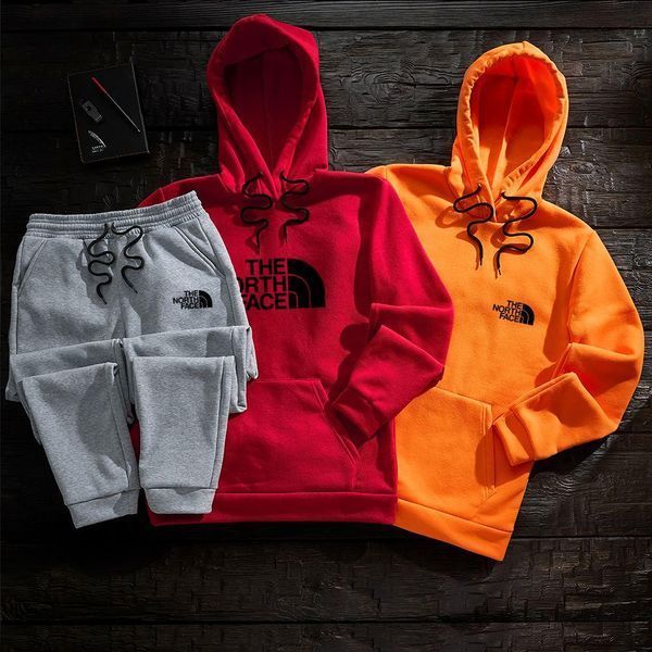 Чоловічий зимовий спортивний костюм The North Face чорно-хакі ТНФ Худі Худі Штани Hot-1 фото