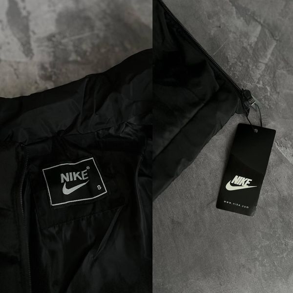 Мужская зимняя парка Nike черная Куртка Найк удлиненная Моло-RE-30 фото