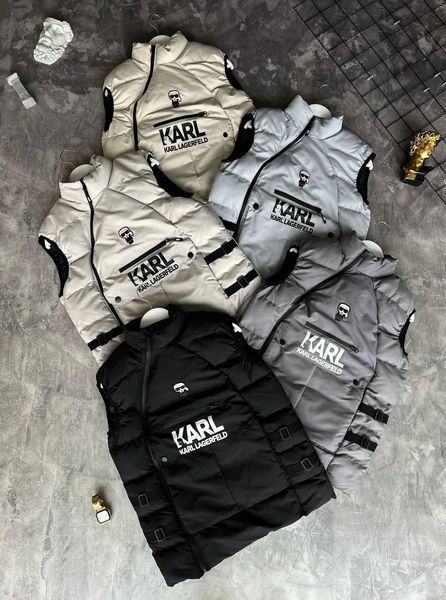Чоловічий жилет Karl Lagerfeld графітовий Безрукавка Карл Лагерфельд весняна осіння Моло-85-32 фото