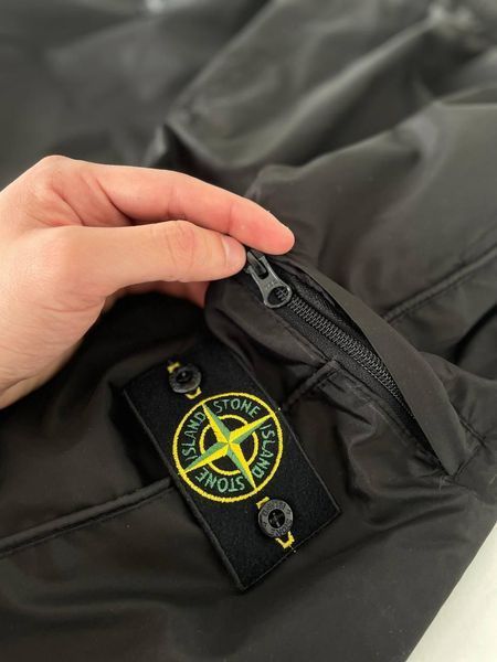 Чоловічі шорти Stone Island чорні з нейлону Бриджі Стойн Айленд Гла-103 фото