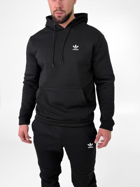 Мужской зимний спортивный костюм Adidas черный Комплект Адидас Худи Штаны Rap-RD022/RD024 фото