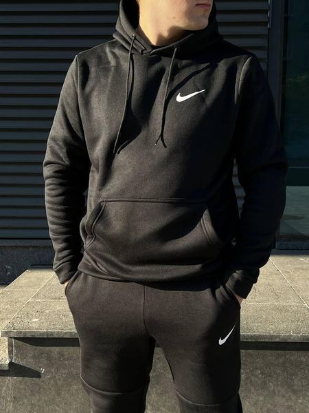 Чоловіче зимове худі Nike чорне Кофта з капюшоном Найк Rap-RD013 фото